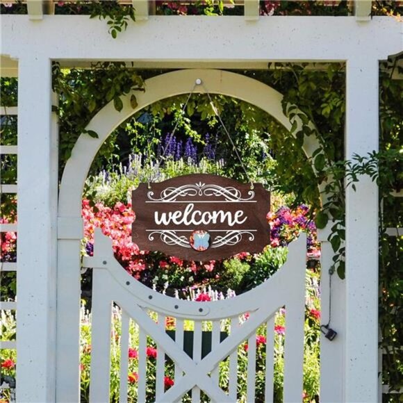 Welcome Door Sign Christmas Decor Fall Sign Seasonal Front Door Rustic Wood - Picture 6 of 8